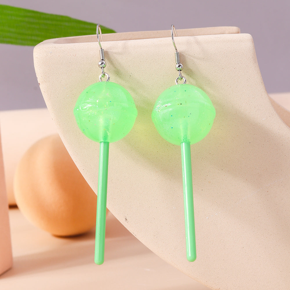 1 Pair Cute Candy Plastic Zinc Alloy Drop Earrings