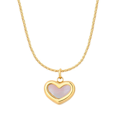 Simple Style Classic Style Rabbit Heart Shape Butterfly Stainless Steel Titanium Steel Polishing Plating Rose Gold Plated Gold Plated Pendant Necklace