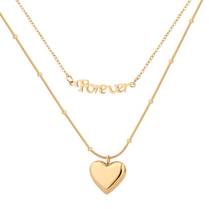 Simple Style Classic Style Rabbit Heart Shape Butterfly Stainless Steel Titanium Steel Polishing Plating Rose Gold Plated Gold Plated Pendant Necklace