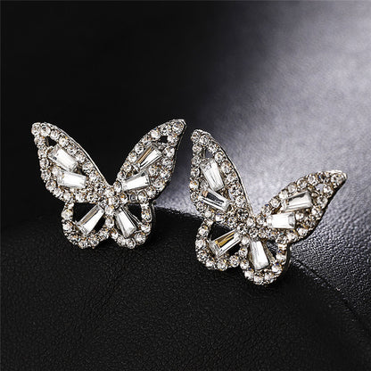 1 Pair Fashion Heart Shape Flower Bow Knot Copper Inlay Artificial Pearls Zircon Earrings