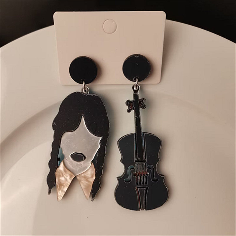 1 Pair Original Design Human Guitar Arylic Drop Earrings