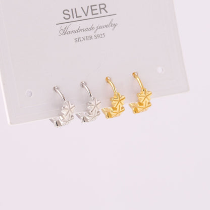 1 Pair Simple Style Classic Style Flower Plating Sterling Silver Gold Plated Earrings