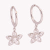 1 Pair Retro Simple Style Flower Inlay Sterling Silver Zircon Drop Earrings