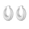 1 Pair Simple Style Solid Color Plating Stainless Steel 18k Gold Plated Hoop Earrings