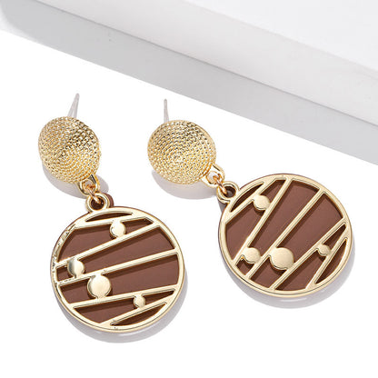 Wholesale Jewelry Simple Style Round Alloy Drop Earrings