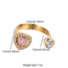 Wholesale Shiny Heart Shape Stainless Steel Inlay Zircon Open Rings