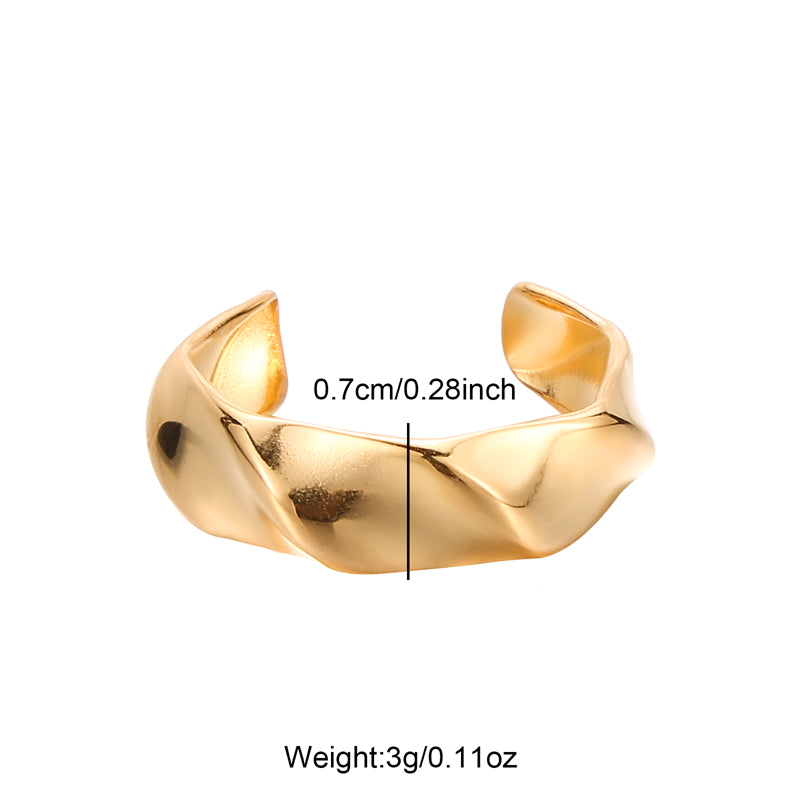 Wholesale Simple Style Commute Solid Color Stainless Steel Plating Gold Plated Open Rings