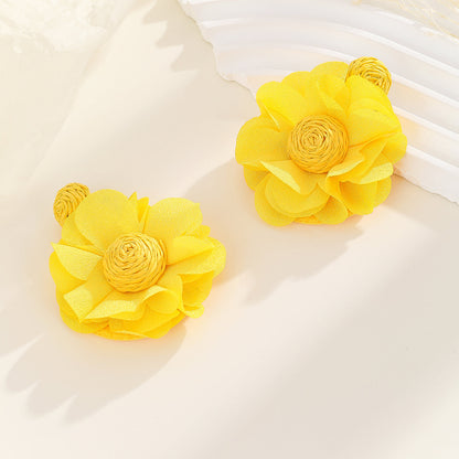 Wholesale Jewelry Vacation Flower Cloth Ear Studs