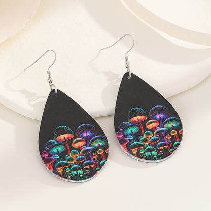 Wholesale Jewelry Korean Style Water Droplets Wood Drop Earrings