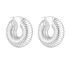 1 Pair Simple Style Solid Color Plating Stainless Steel 18k Gold Plated Hoop Earrings