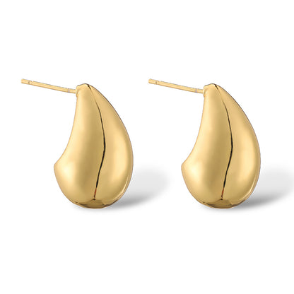 1 Pair Ig Style French Style Water Droplets Pea Plating Copper 18k Gold Plated Ear Studs