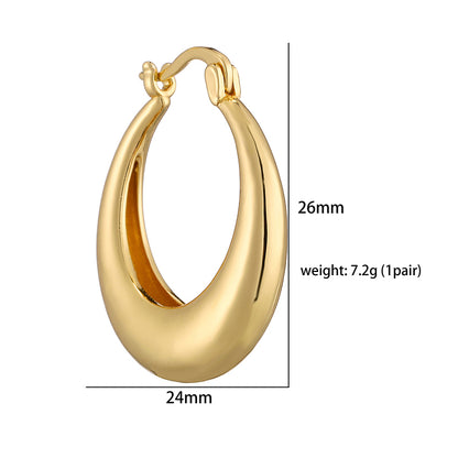 1 Pair Ig Style Casual French Style Leaves Lines Twist Plating Copper 18k Gold Plated Hoop Earrings