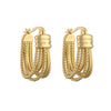 1 Pair Ig Style Casual French Style Leaves Lines Twist Plating Copper 18k Gold Plated Hoop Earrings