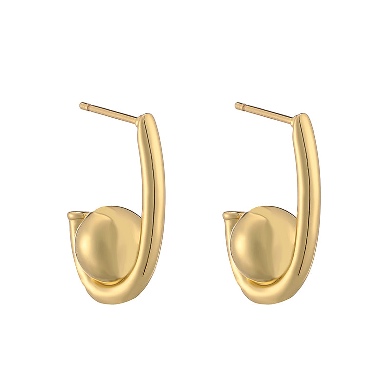 1 Pair Ig Style Vintage Style French Style C Shape Water Droplets Irregular Plating Copper 18k Gold Plated Ear Studs