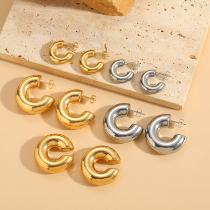 1 Pair Classic Style Streetwear Geometric Plating Titanium Steel 14k Gold Plated Earrings