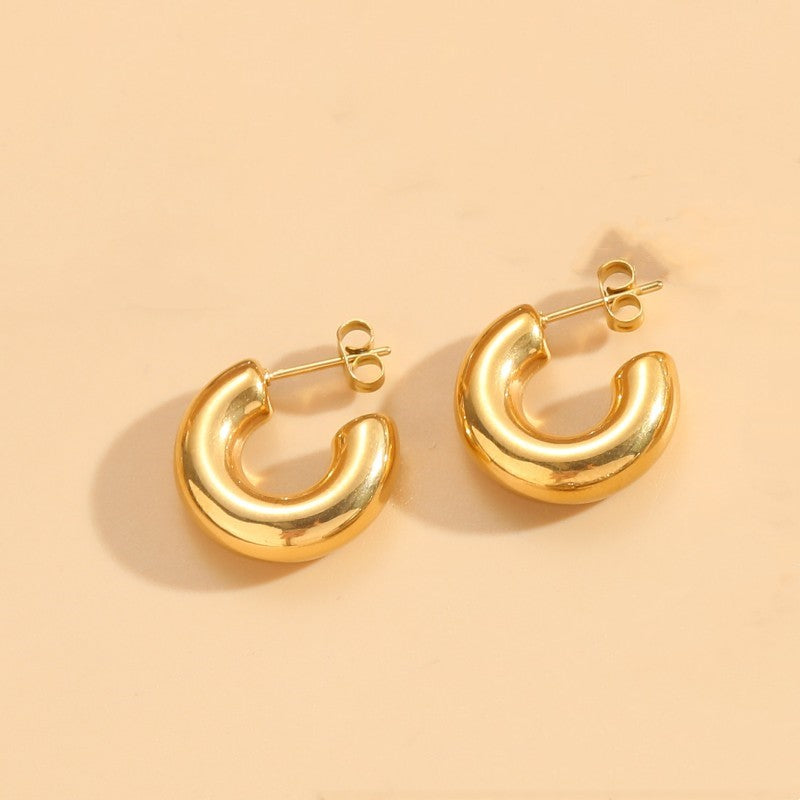 1 Pair Classic Style Streetwear Geometric Plating Titanium Steel 14k Gold Plated Earrings