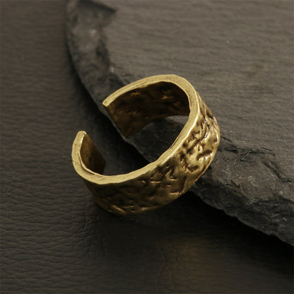 Hip-hop Vintage Style Leaves Anchor Copper Plating 18k Gold Plated Open Rings