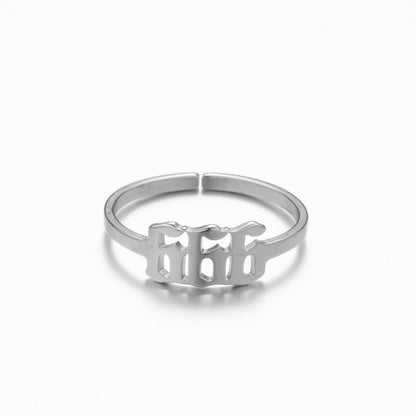 Fashion Number Stainless Steel Open Ring Plating No Inlaid Stainless Steel Rings