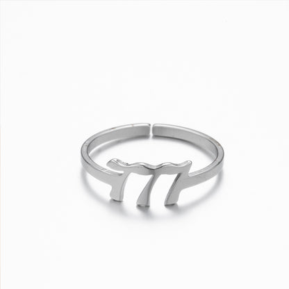 Fashion Number Stainless Steel Open Ring Plating No Inlaid Stainless Steel Rings