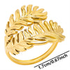 Wholesale Vintage Style Leaves Stainless Steel Plating Open Rings