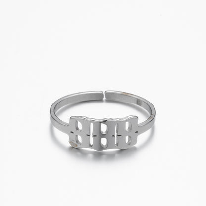 Fashion Number Stainless Steel Open Ring Plating No Inlaid Stainless Steel Rings