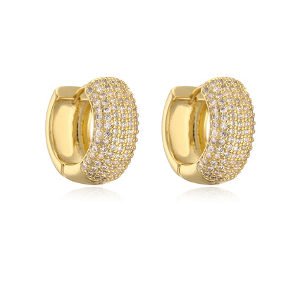 1 Pair Simple Style Commute Geometric Plating Inlay Copper Zircon 18k Gold Plated Ear Studs