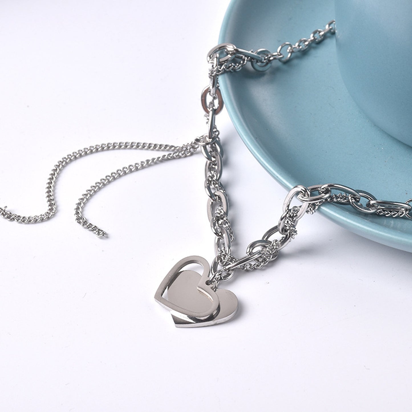 Hip-hop Rock Heart Shape Alloy Women's Pendant Necklace