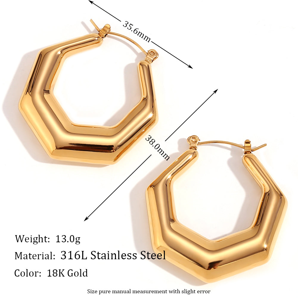 1 Pair Vintage Style Simple Style Classic Style Geometric Snake Plating Inlay Stainless Steel Rhinestones 18k Gold Plated Earrings