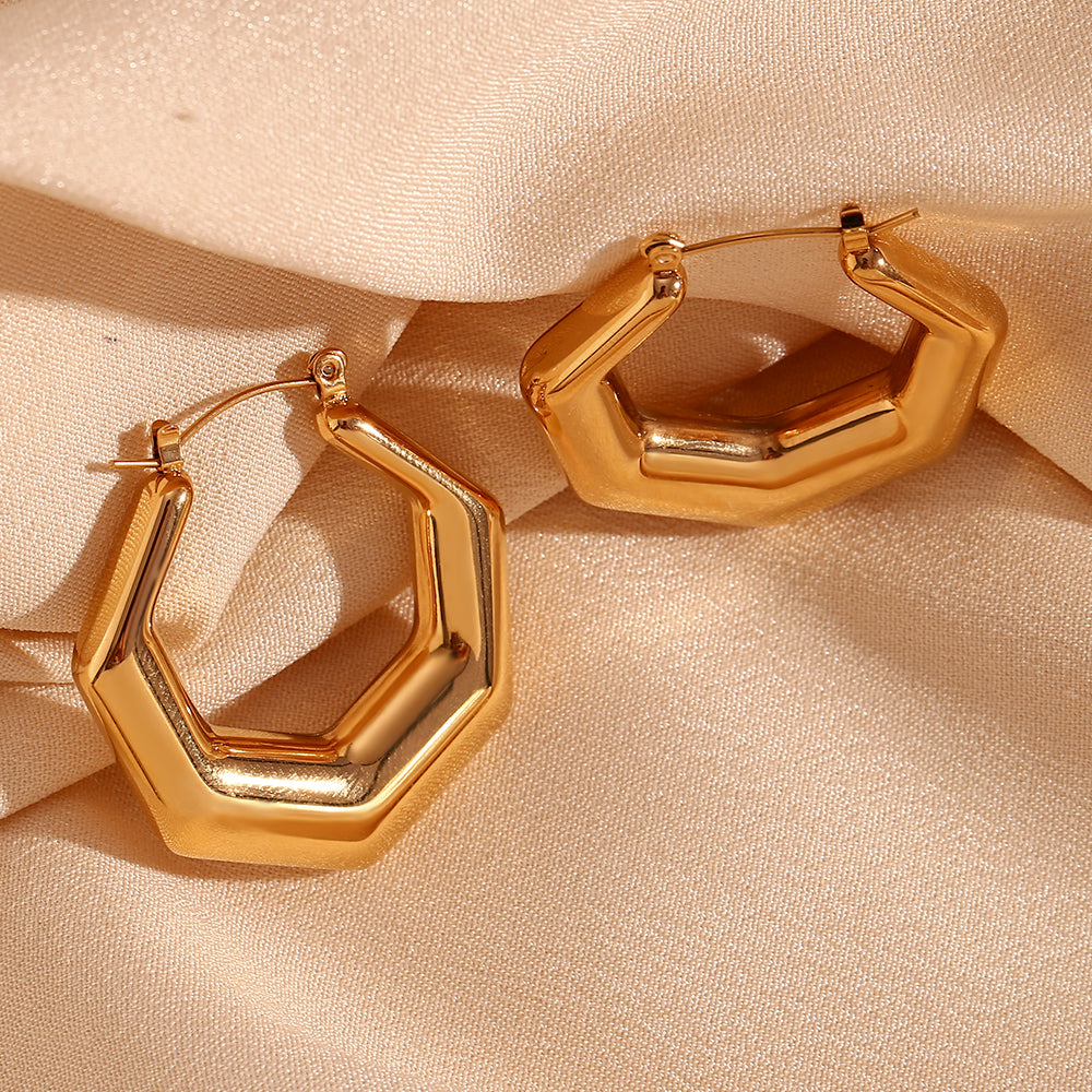 1 Pair Basic Simple Style Classic Style Geometric Plating Stainless Steel 18k Gold Plated Earrings