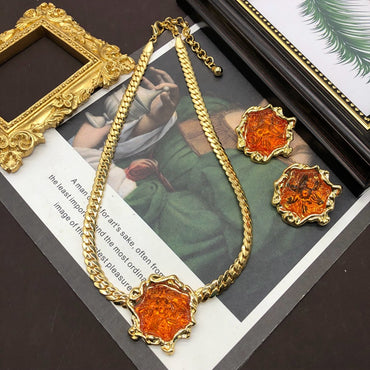 Vintage Style Simple Style Irregular Color Block Resin Alloy Wholesale Jewelry Set