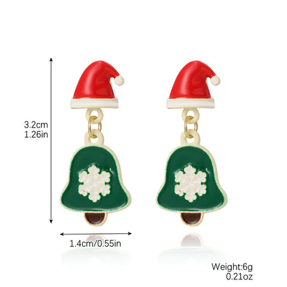 Fashion Christmas Tree Santa Claus Snowflake Alloy Inlay Rhinestones Women's Ear Studs