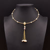 Retro Flower Freshwater Pearl Copper Plating Gold Plated Necklace