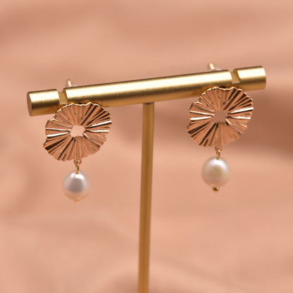 1 Pair Simple Style Round Inlay Copper Zircon Drop Earrings