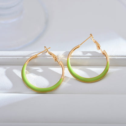 1 Pair Simple Style Color Block Enamel Copper Earrings