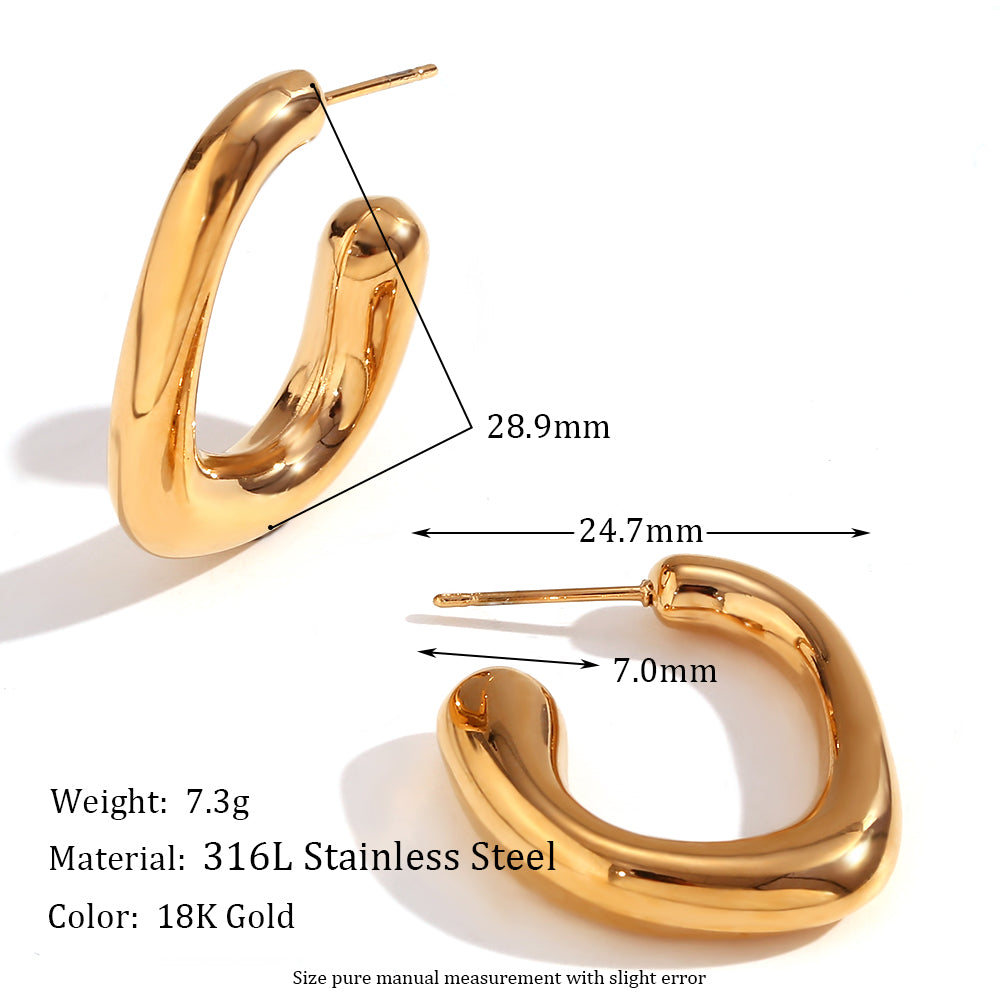 1 Pair Vintage Style Simple Style Classic Style Geometric Snake Plating Inlay Stainless Steel Rhinestones 18k Gold Plated Earrings