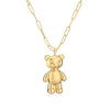 Cute Little Bear Copper Plating Hollow Out 18k Gold Plated Pendant Necklace