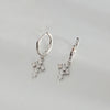 1 Pair Simple Style Cross Inlay Copper Zircon Drop Earrings