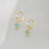 1 Pair Simple Style Cross Inlay Copper Zircon Drop Earrings