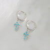 1 Pair Simple Style Cross Inlay Copper Zircon Drop Earrings