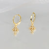 1 Pair Simple Style Cross Inlay Copper Zircon Drop Earrings