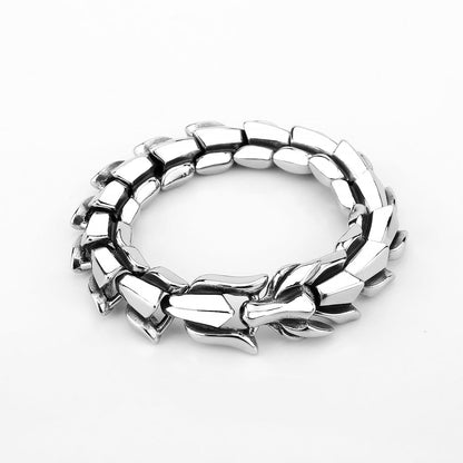 Punk Color Block Titanium Steel Polishing Bracelets