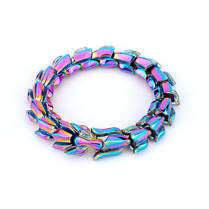 Punk Color Block Titanium Steel Polishing Bracelets