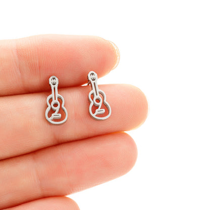 1 Pair Simple Style Cello Polishing Plating Hollow Out Stainless Steel 18k Gold Plated Ear Studs