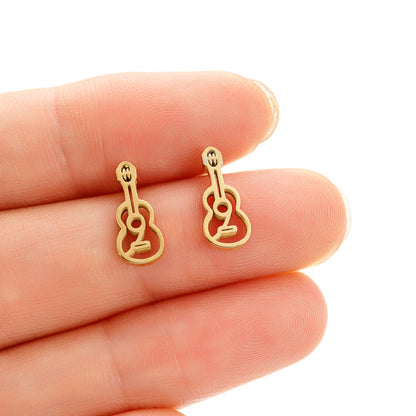 1 Pair Simple Style Cello Polishing Plating Hollow Out Stainless Steel 18k Gold Plated Ear Studs