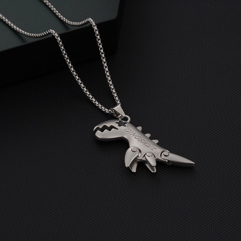 Hip-hop Dinosaur Alloy Titanium Steel Unisex Pendant Necklace