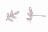 1 Pair Simple Style Flower Inlay Sterling Silver Zircon Ear Studs