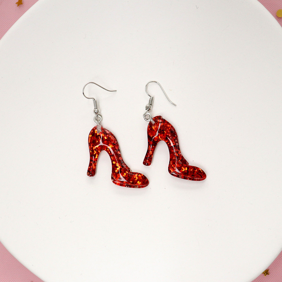 Wholesale Jewelry Lady High Heel Plastic Drop Earrings