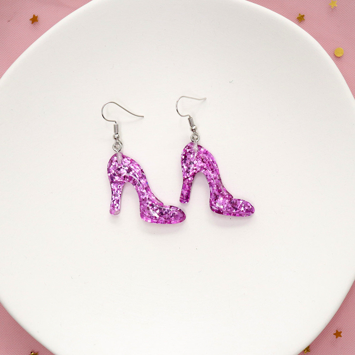 Wholesale Jewelry Lady High Heel Plastic Drop Earrings