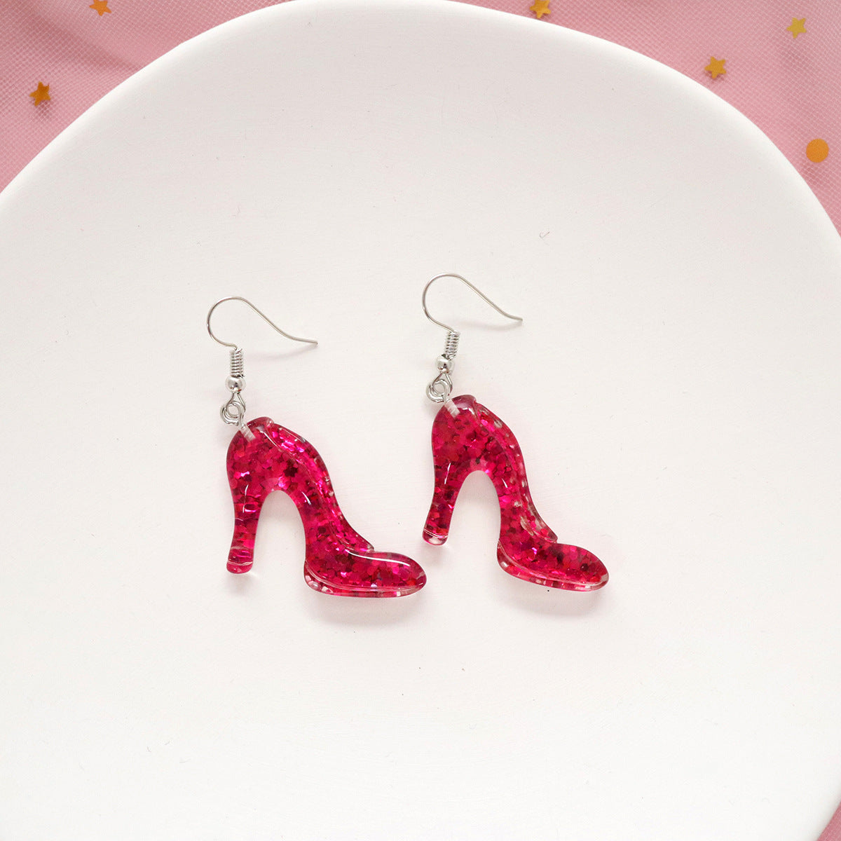 Wholesale Jewelry Lady High Heel Plastic Drop Earrings