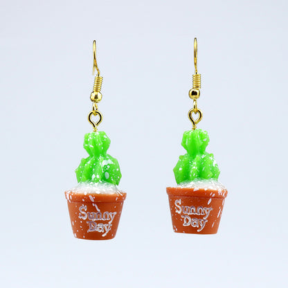 Wholesale Jewelry Cartoon Style Plant Resin Drop Earrings